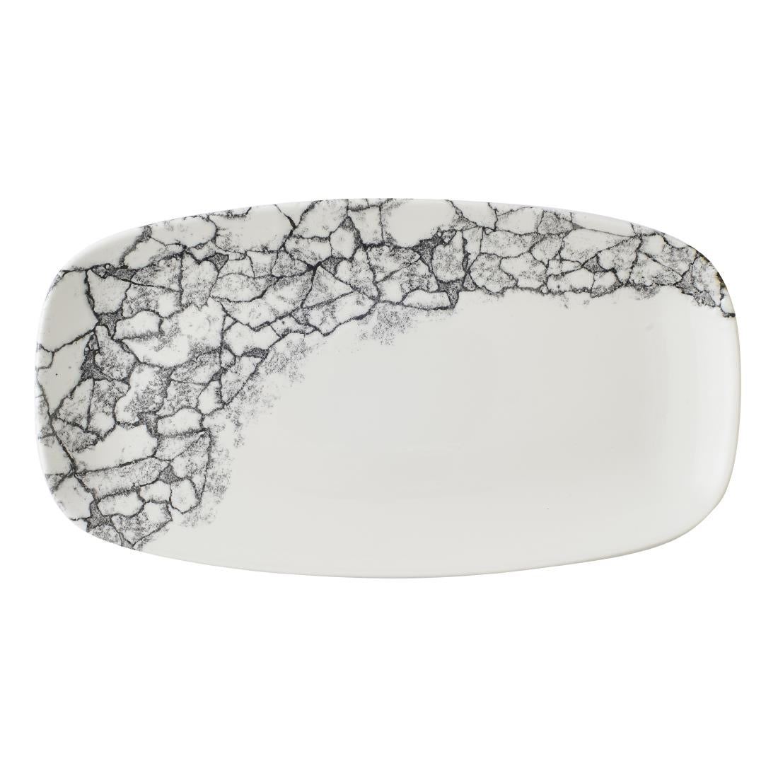 Churchill Kintsugi Accents Chefs Oblong Plates Quartz Black 355x189mm (6 Pack)