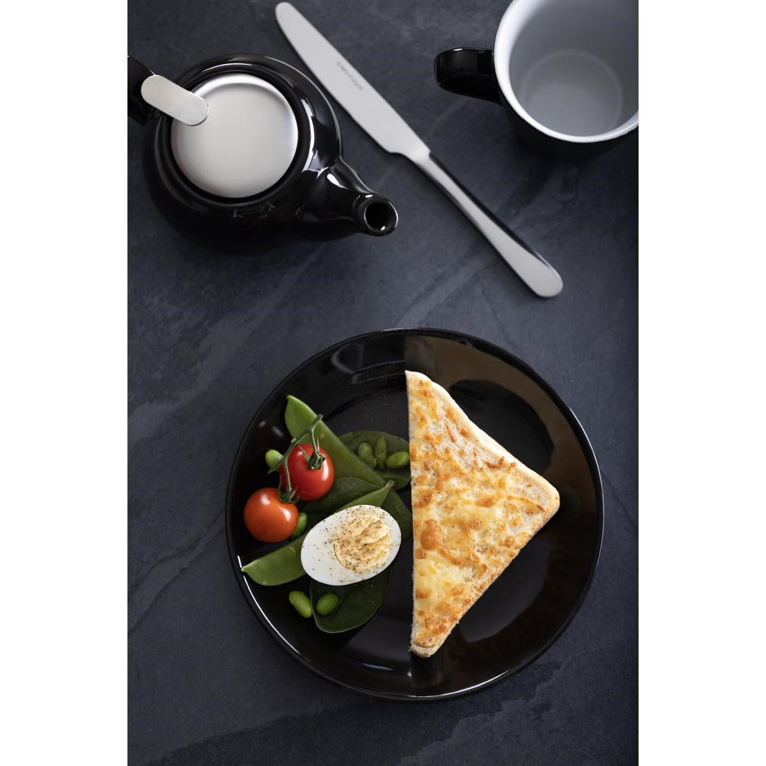 Olympia Cafe Coupe Plates Black 200mm (12 Pack)