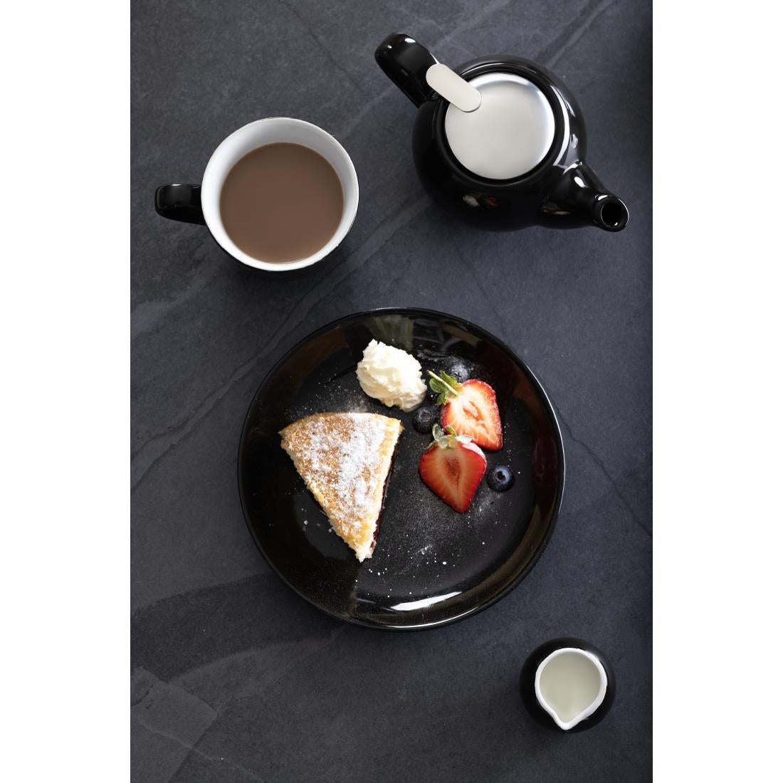 Olympia Cafe Coupe Plates Black 200mm (12 Pack)