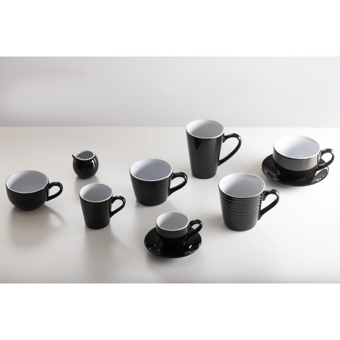 Olympia Cafe Flat White Cups Black 170ml (12 Pack)