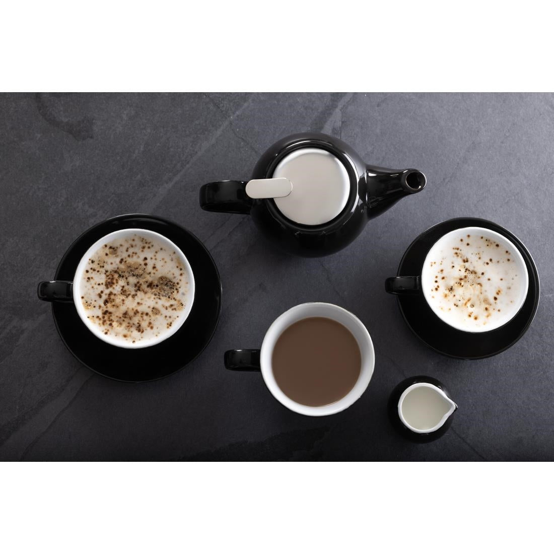 Olympia Cafe Saucers Black 154mm (12 Pack)