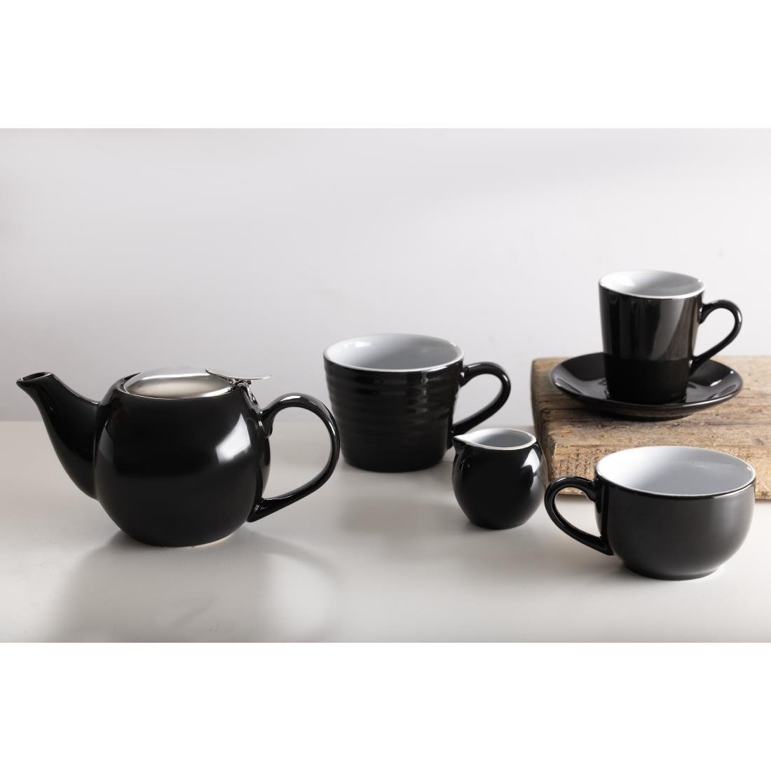 Olympia Cafe Aroma Mugs Black 340ml (6 Pack)