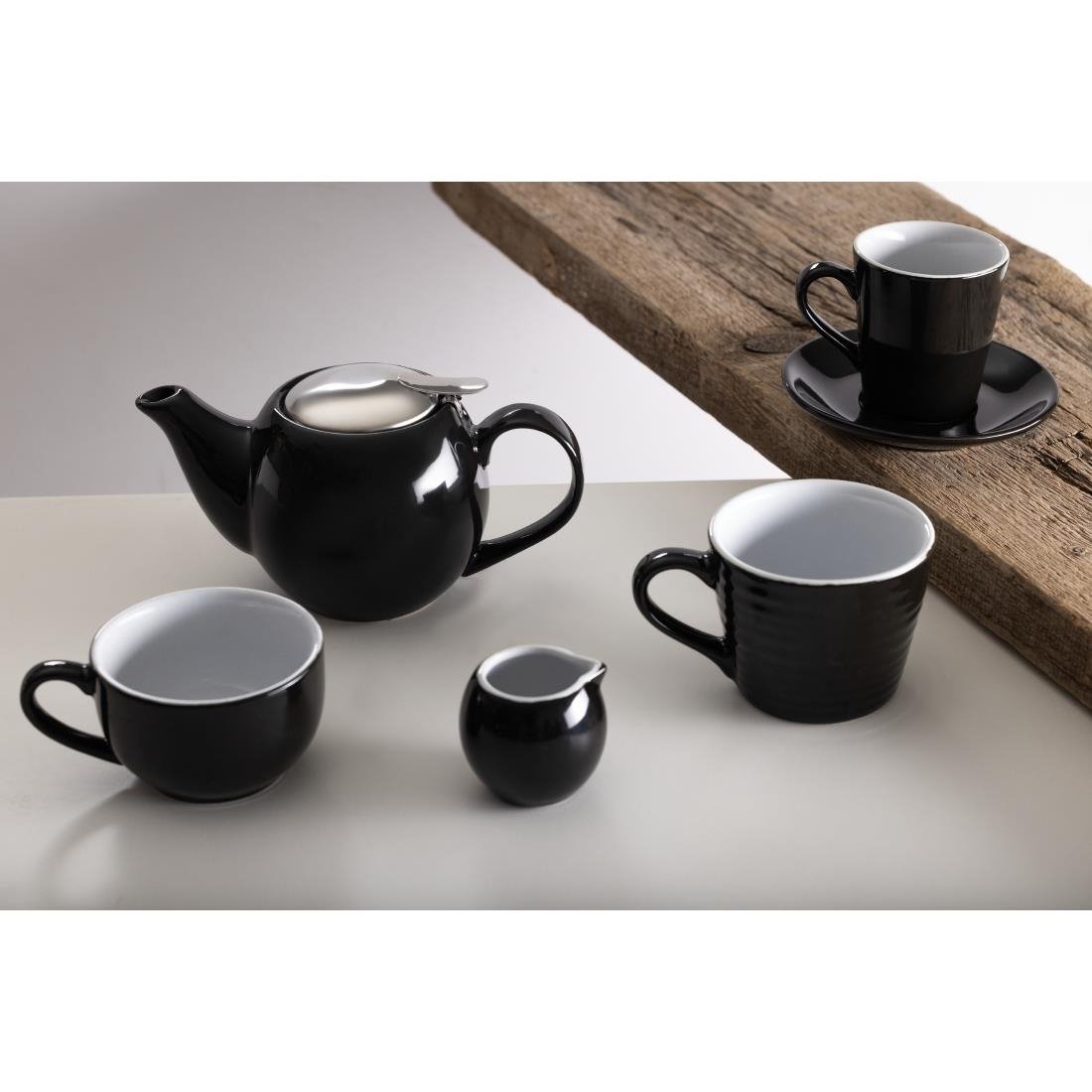 Olympia Cafe Aroma Mugs Black 340ml (6 Pack)