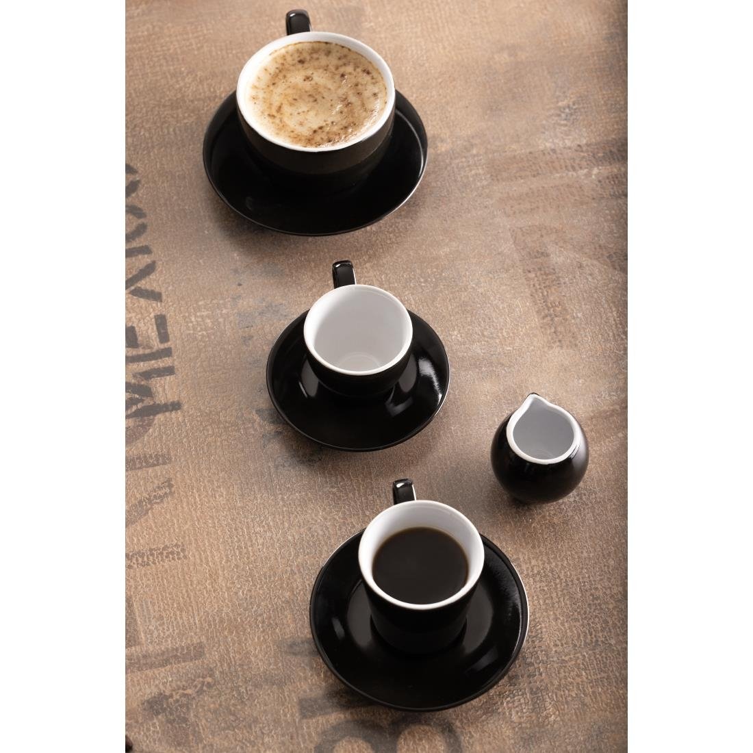 Olympia Cafe Flat White Saucers Black 135mm (12 Pack)