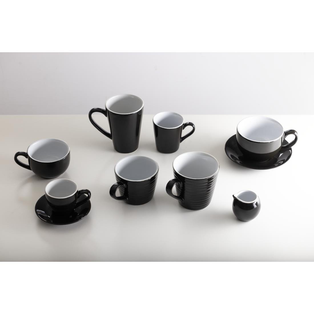 Olympia Cafe Aroma Mugs Black 340ml (6 Pack)