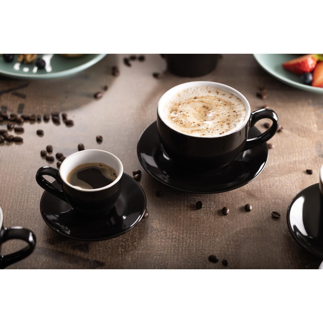 Olympia Cafe Cappuccino Cups Black 340ml (12 Pack)