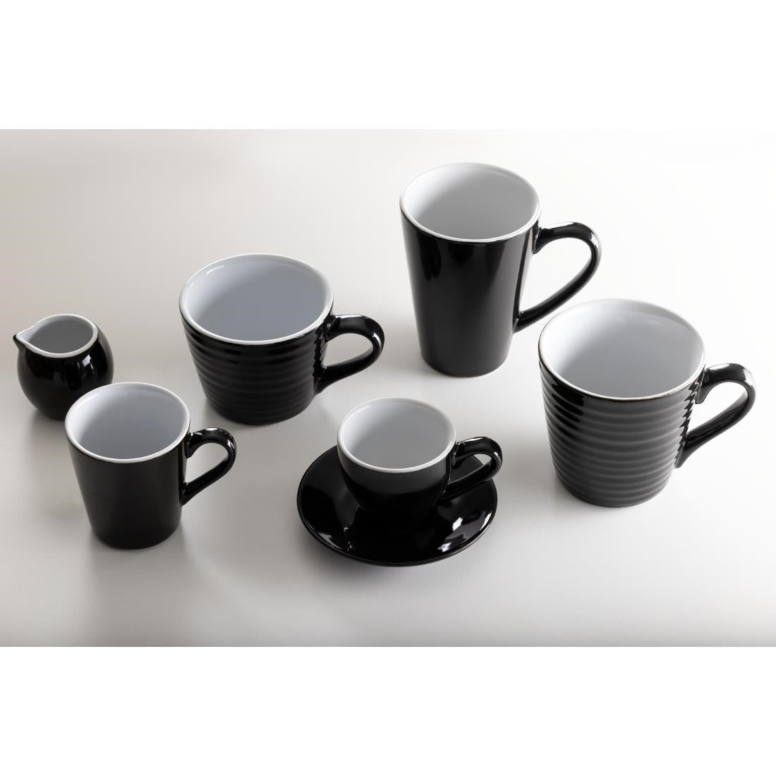 Olympia Cafe Aroma Mugs Black 340ml (6 Pack)