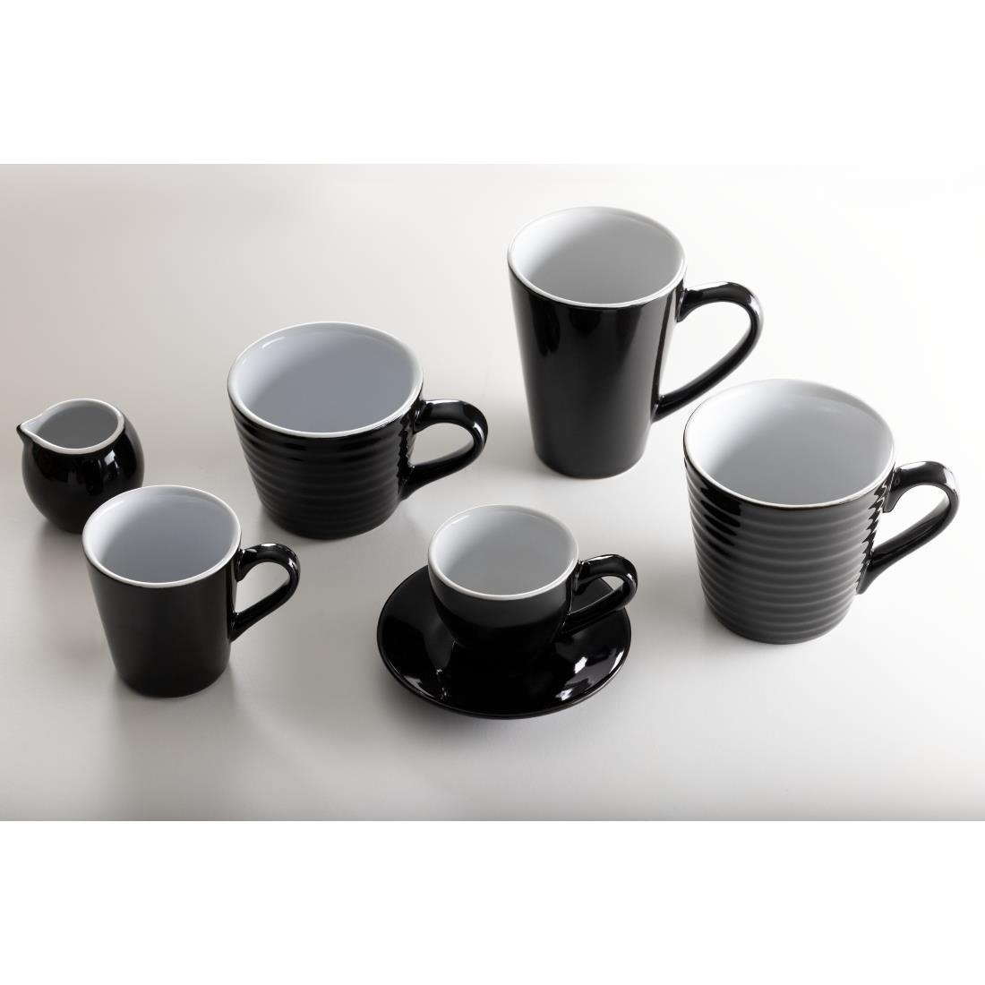 Olympia Cafe Latte Cups Black 340ml (12 Pack)