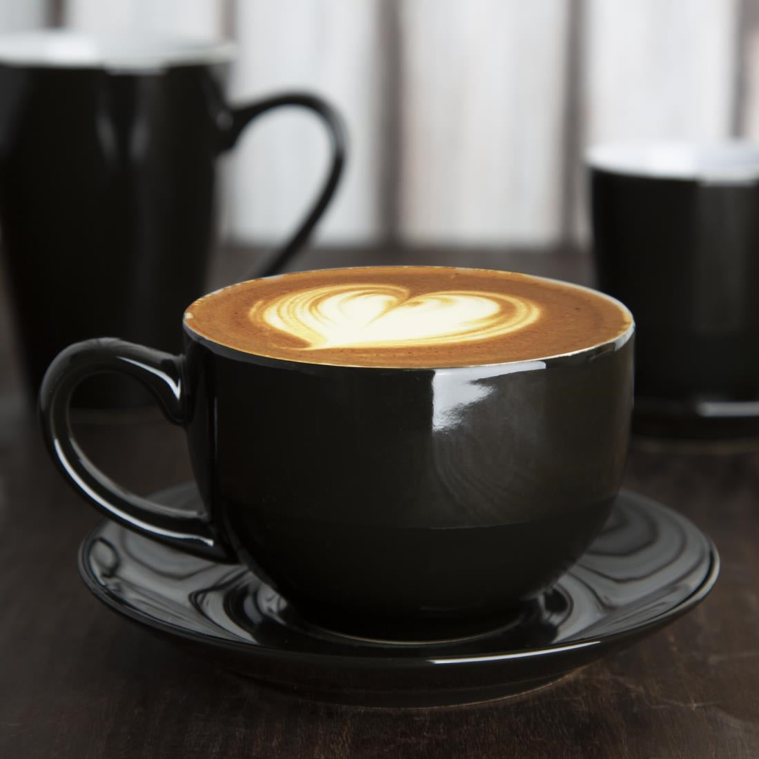 Olympia Cafe Cappuccino Cups Black 340ml (12 Pack)