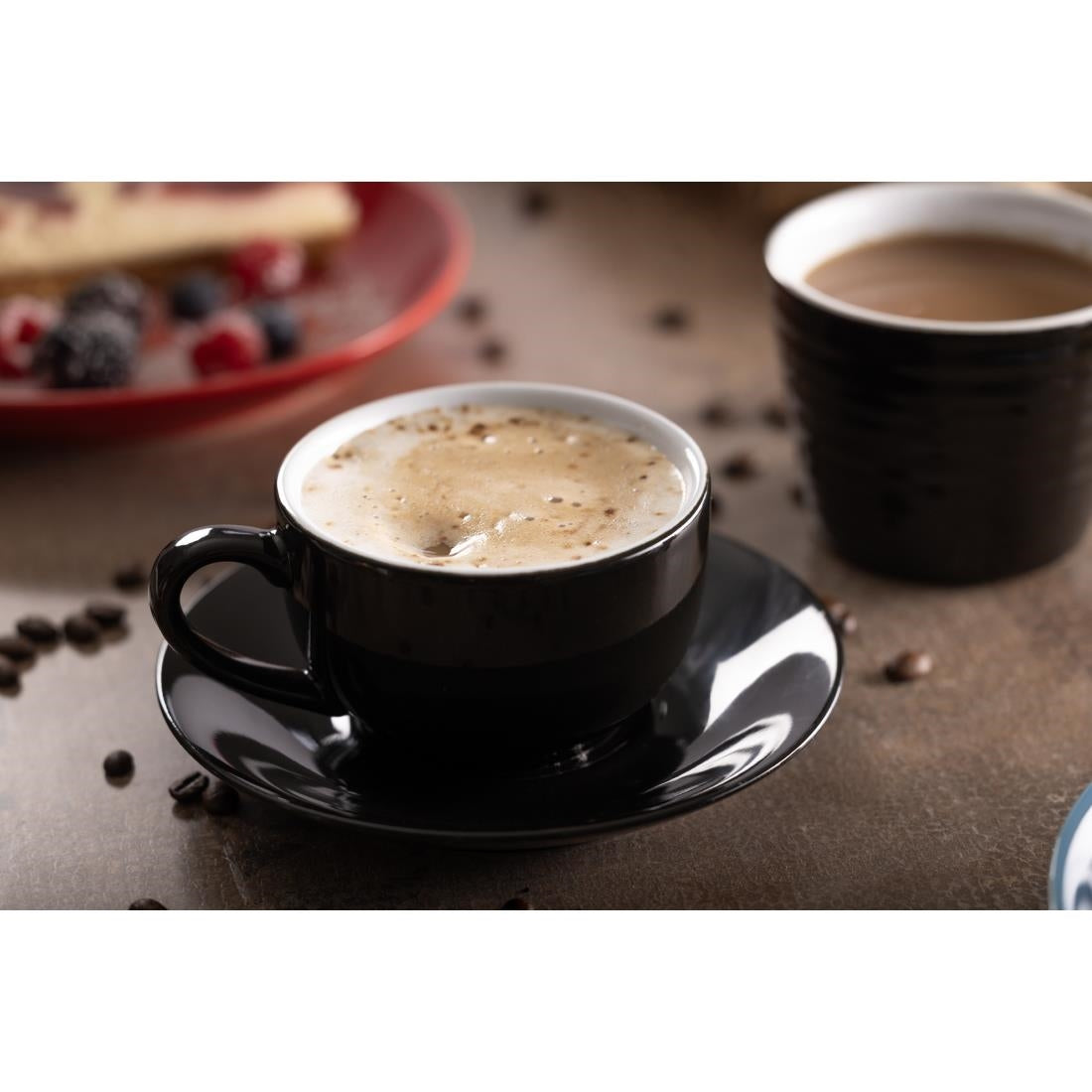 Olympia Cafe Cappuccino Cups Black 340ml (12 Pack)