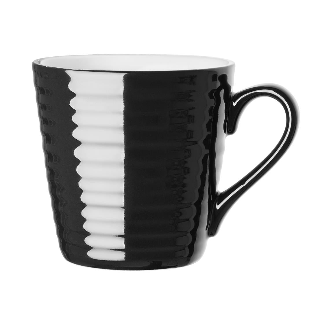 Olympia Cafe Aroma Mugs Black 340ml (6 Pack)