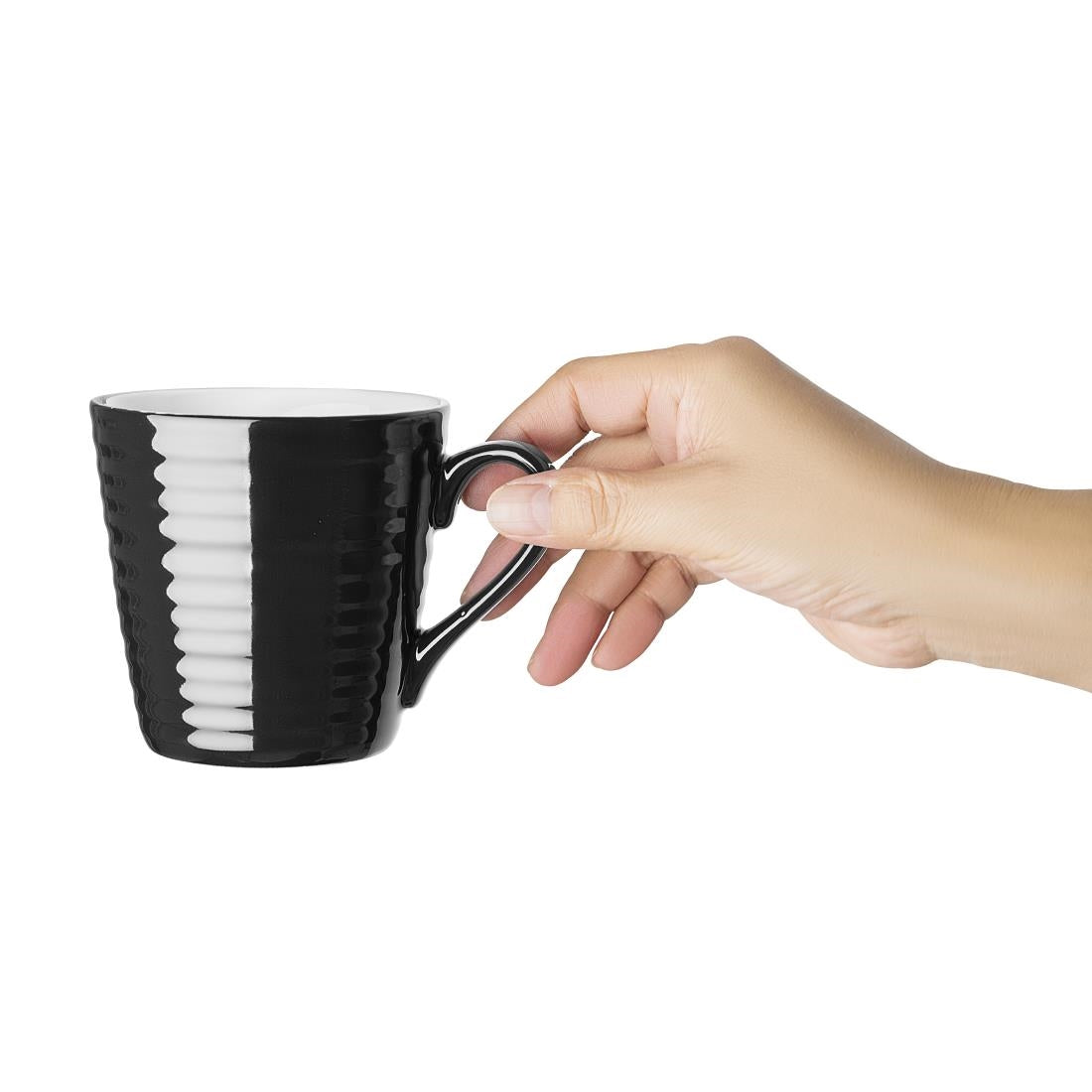 Olympia Cafe Aroma Mugs Black 340ml (6 Pack)