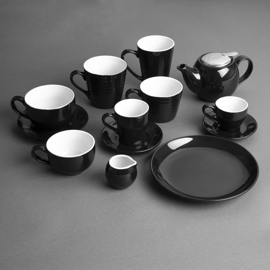 Olympia Cafe Aroma Mugs Black 340ml (6 Pack)