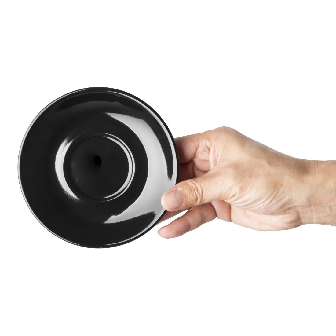 Olympia Cafe Flat White Saucers Black 135mm (12 Pack)