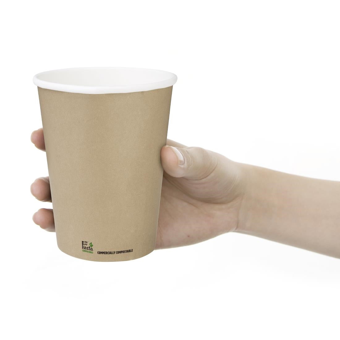 Fiesta Compostable Coffee Cups Single Wall 12oz (50 Pack)