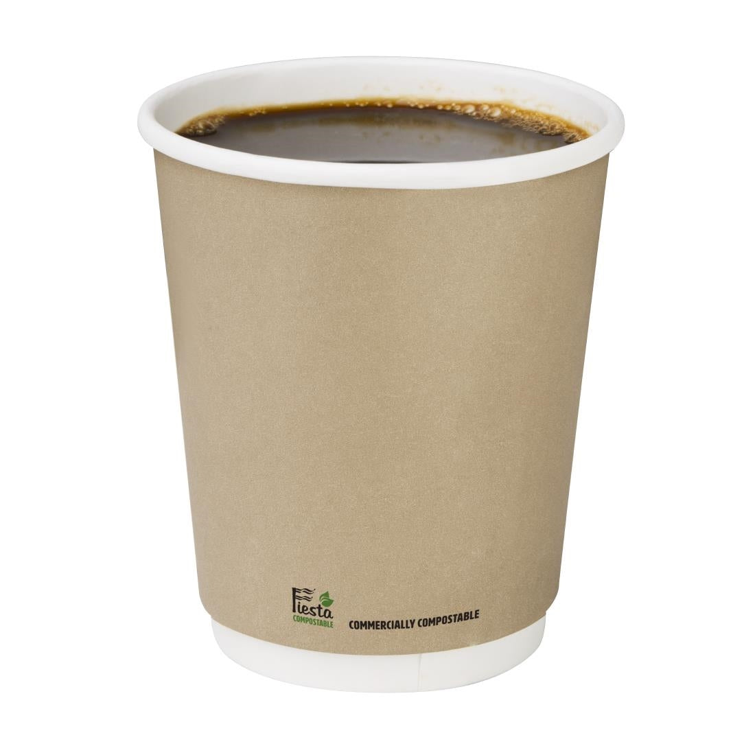 Fiesta Compostable Coffee Cups Double Wall 227ml / 8oz (500 Pack)