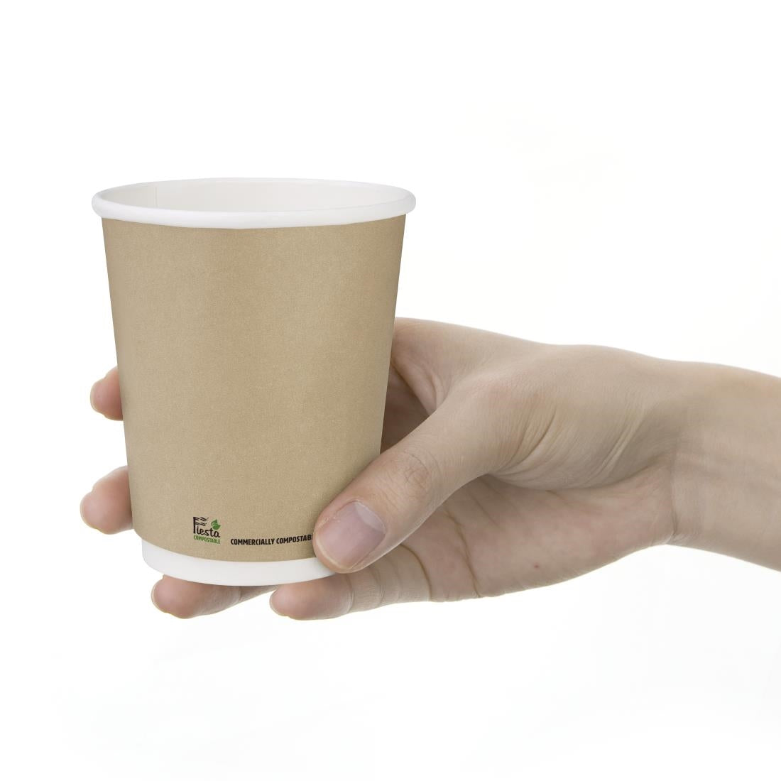 Fiesta Compostable Coffee Cups Double Wall 227ml / 8oz (25 Pack)