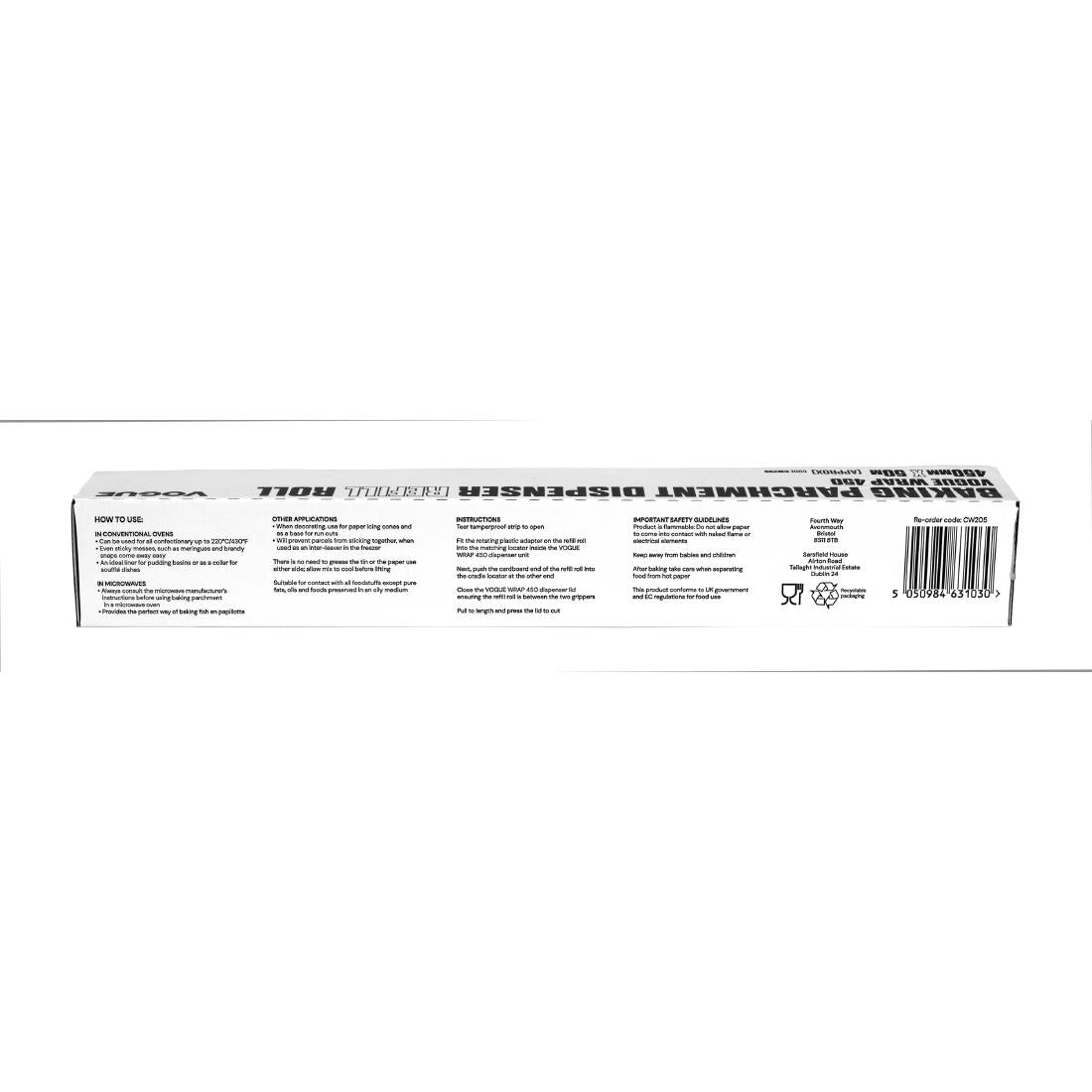 Vogue Baking Parchment 50m fits Wrap450 Dispenser (3 Pack)