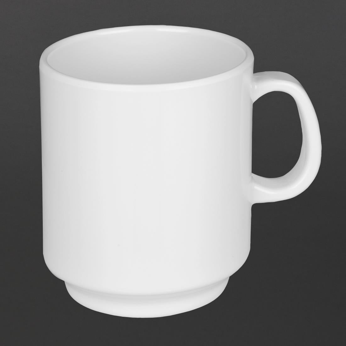 Olympia Kristallon Melamine Mugs White 340ml 12oz (6 Pack)