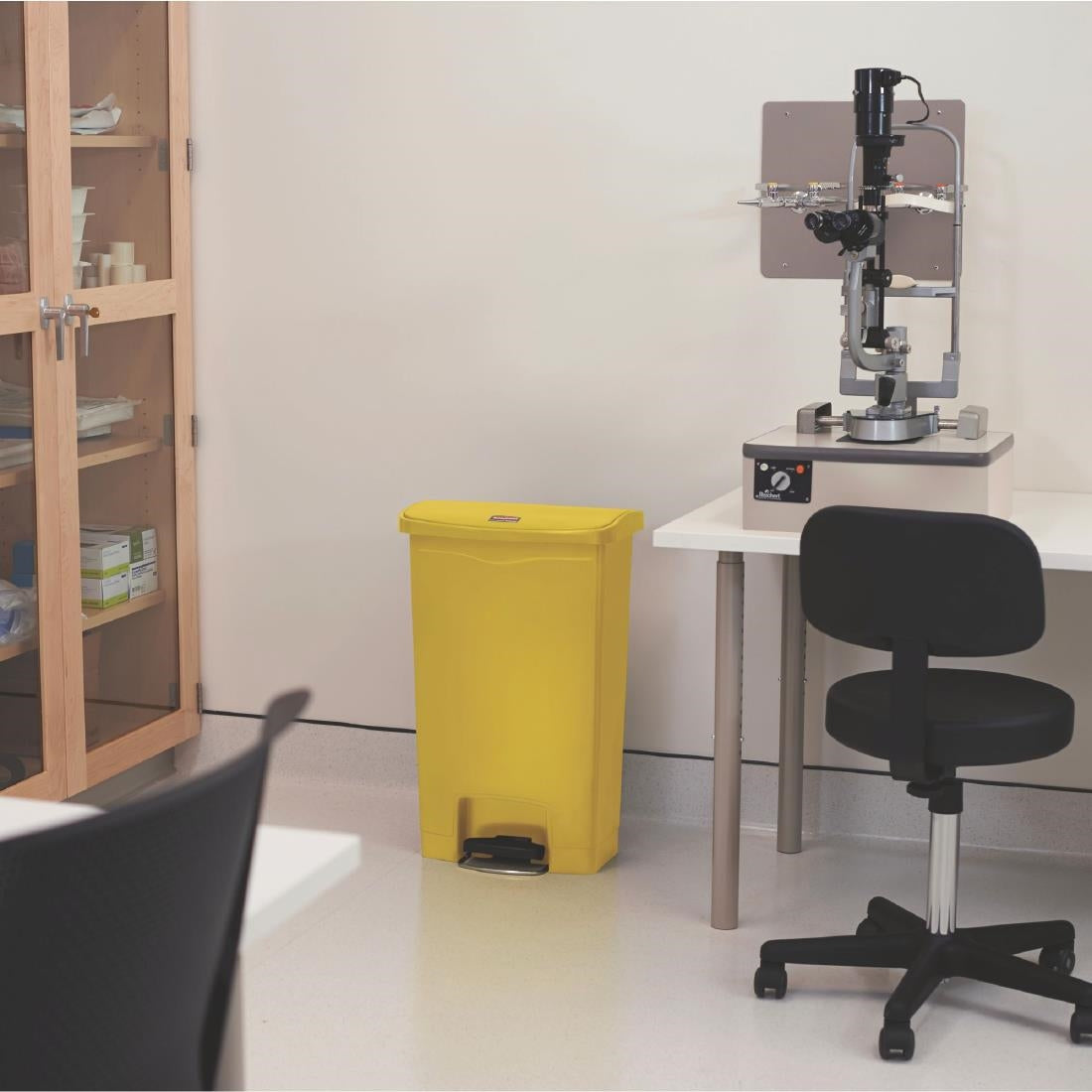 Rubbermaid Slim Jim Step-On Pedal Bin Yellow 50Ltr