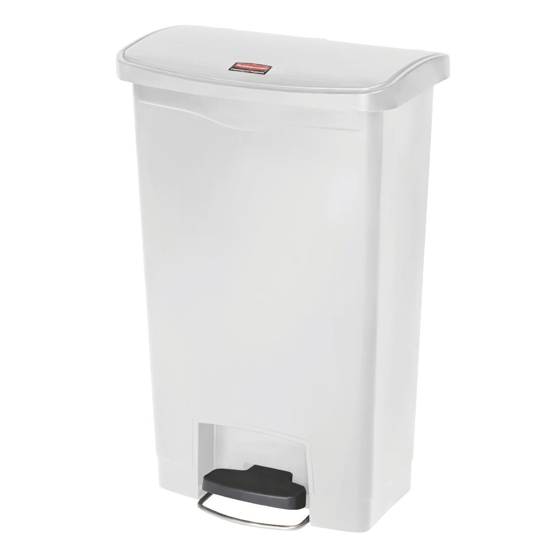 Rubbermaid Slim Jim Front Step-On Pedal Bin White 50Ltr