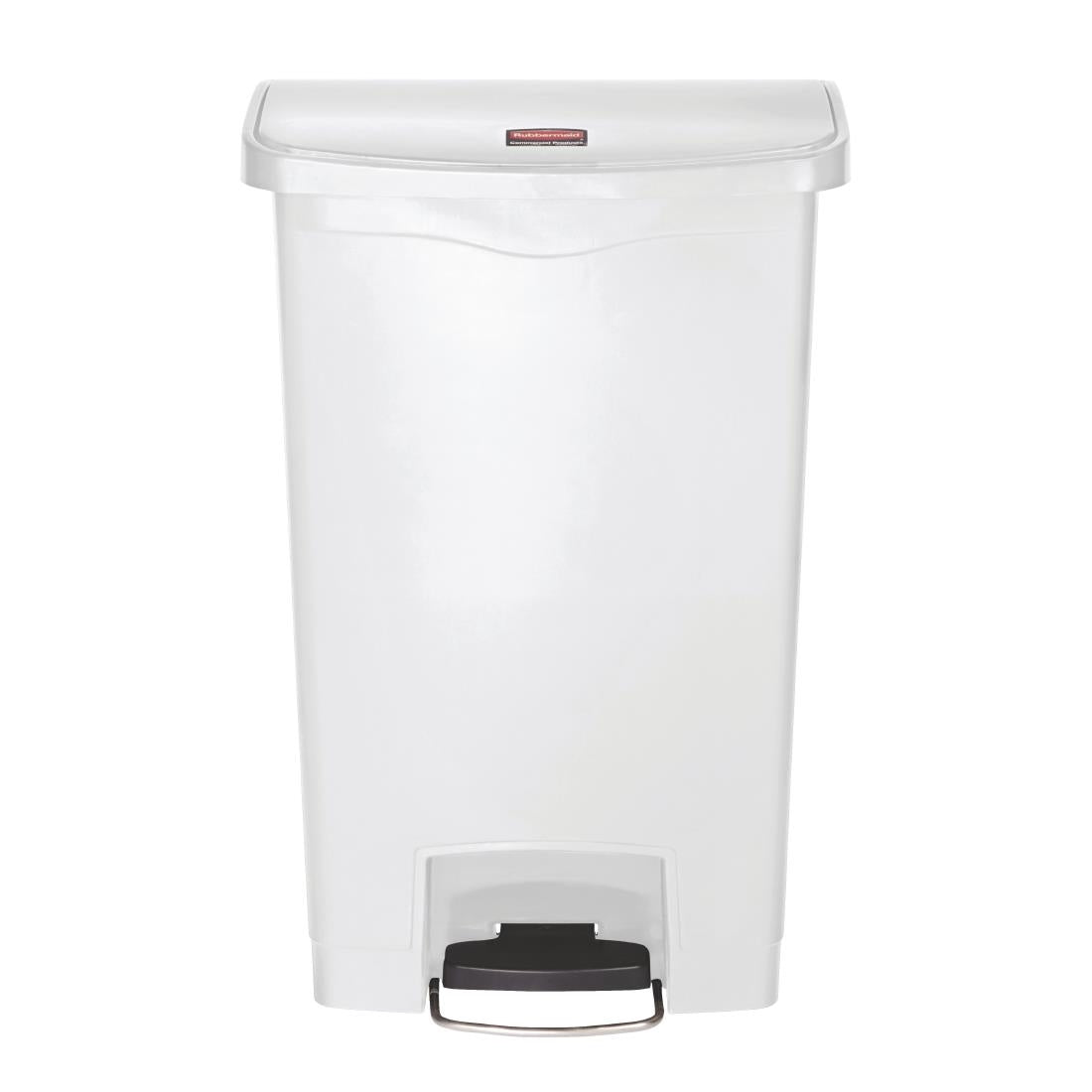 Rubbermaid Slim Jim Front Step-On Pedal Bin White 50Ltr