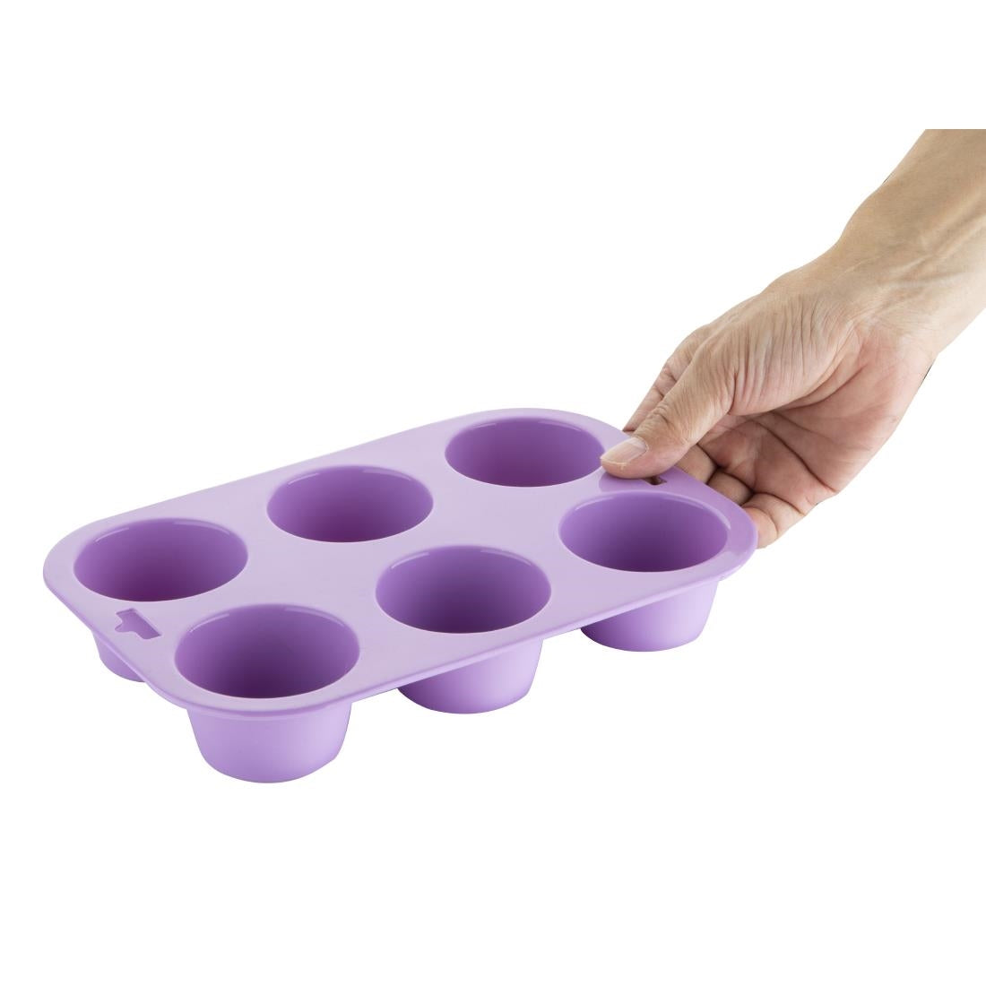 Hygiplas Flexible Silicone Six Hole Purple Muffin Pan