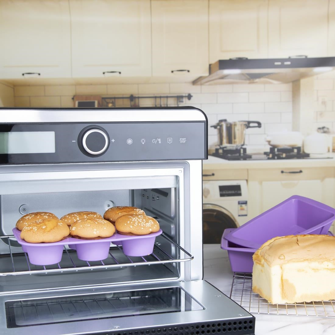 Hygiplas Flexible Silicone Six Hole Purple Muffin Pan