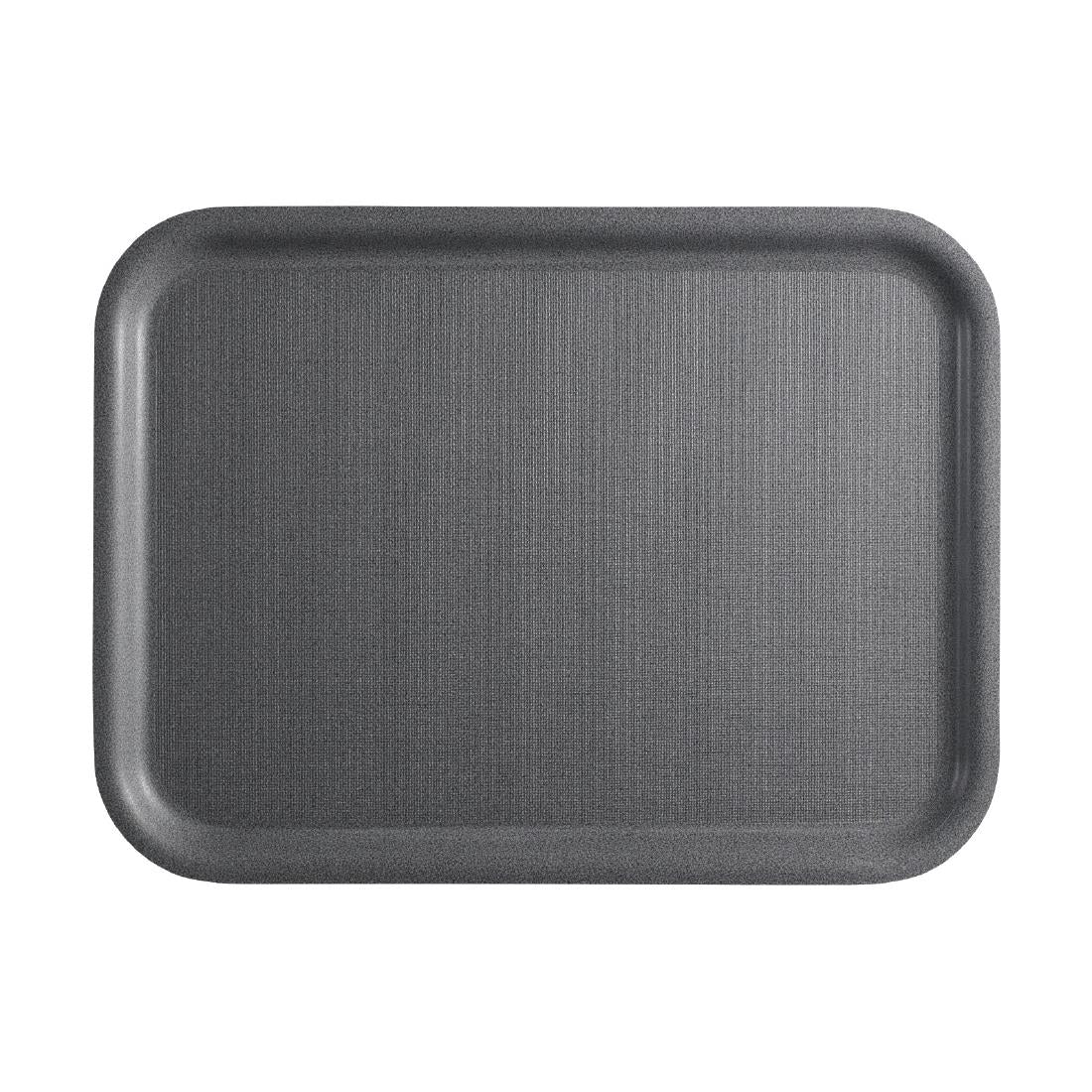 Cambro Mykonos Laminate Rectangular Non-Slip Tray Charcoal 360x460mm