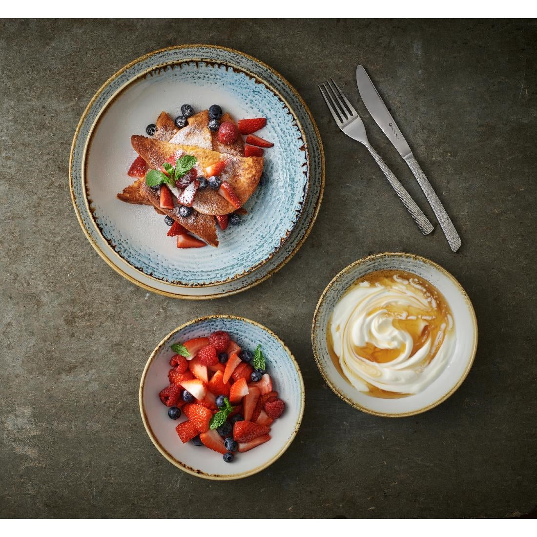 Churchill Homespun Accents Coupe Bowls Aquamarine 182mm (12 Pack)