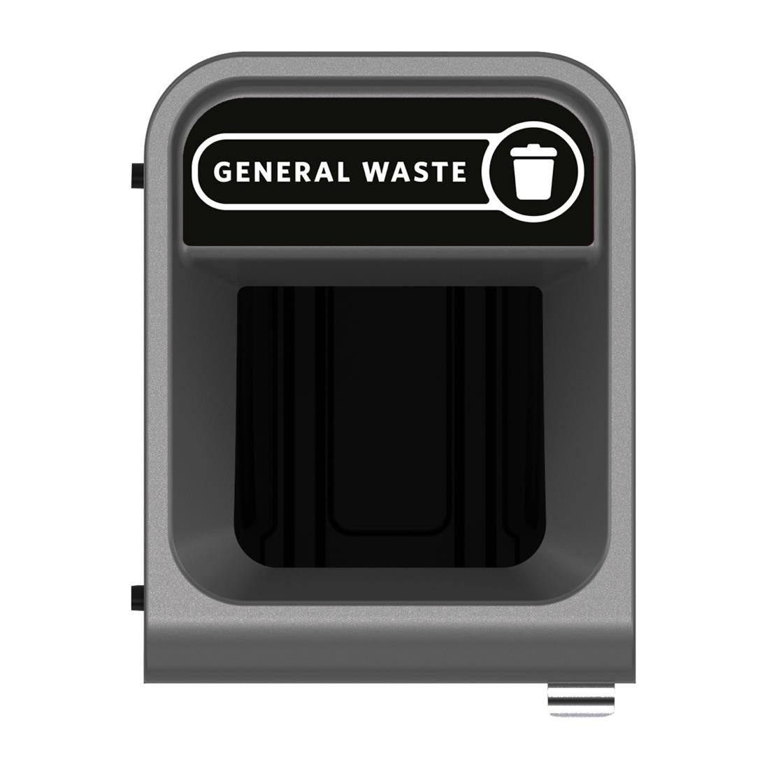 Rubbermaid Configure Recycling Bin with General Waste Label Black 57Ltr