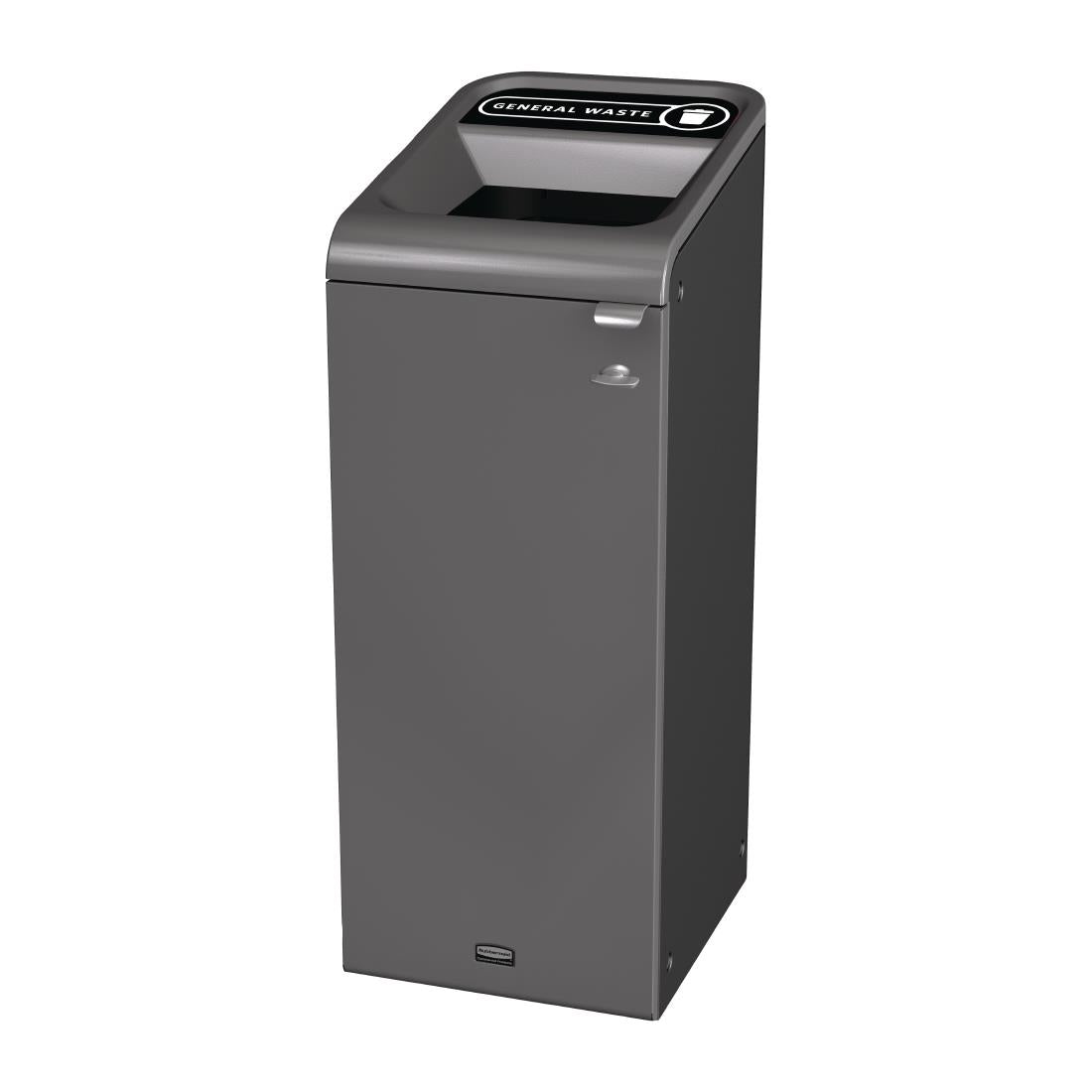 Rubbermaid Configure Recycling Bin with General Waste Label Black 57Ltr