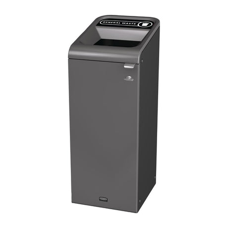 Rubbermaid Configure Recycling Bin with General Waste Label Black 57Ltr