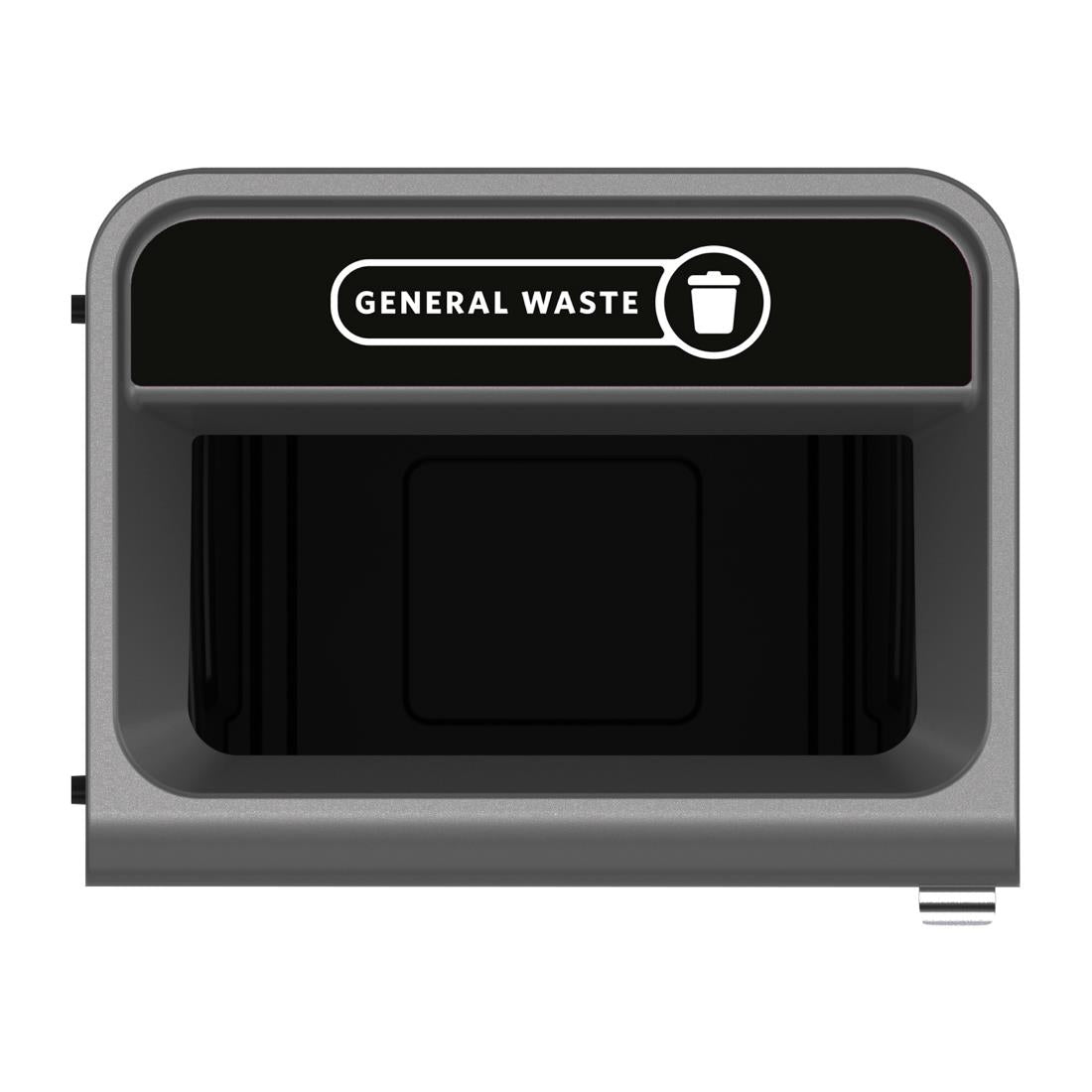 Rubbermaid Configure Recycling Bin with General Waste Label Black 125Ltr