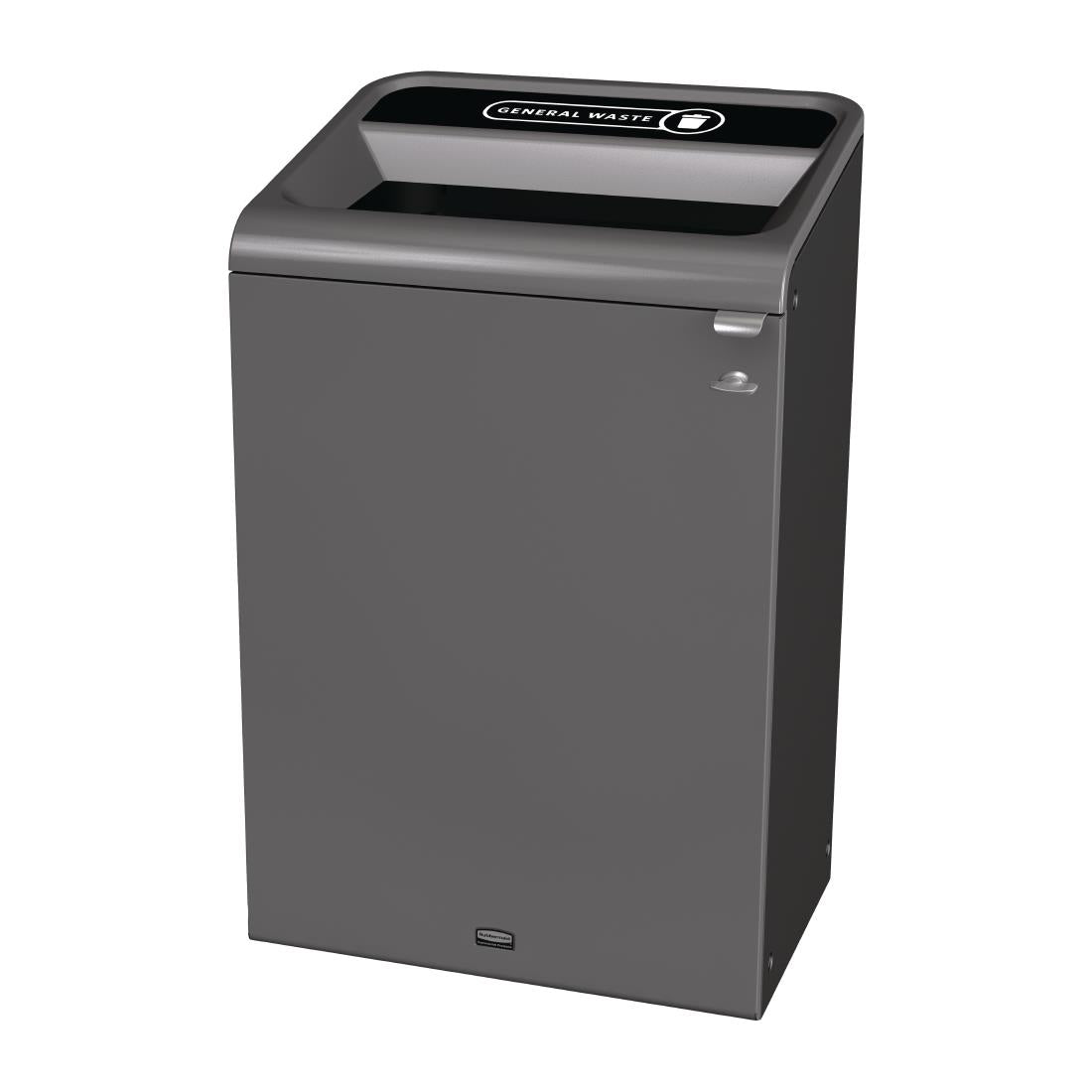 Rubbermaid Configure Recycling Bin with General Waste Label Black 125Ltr