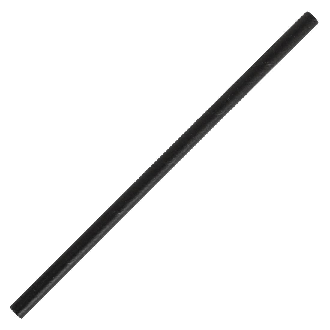 Fiesta Compostable Paper Cocktail Stirrer Straws Black (250 Pack)