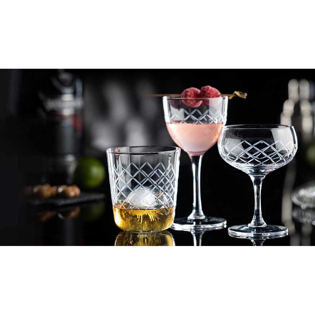 Utopia Raffles Diamond Nick and Nora Glasses 170ml (6 Pack)