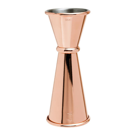 Beaumont Copper Plated Banded Jigger Measure 25ml/35ml/50ml