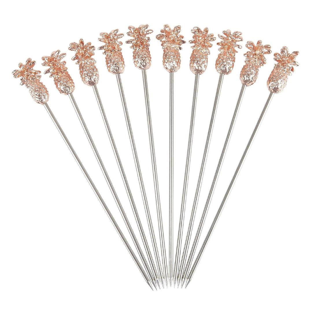 Beaumont Pineapple Garnish Pick Copper Plated (Pack of 10)