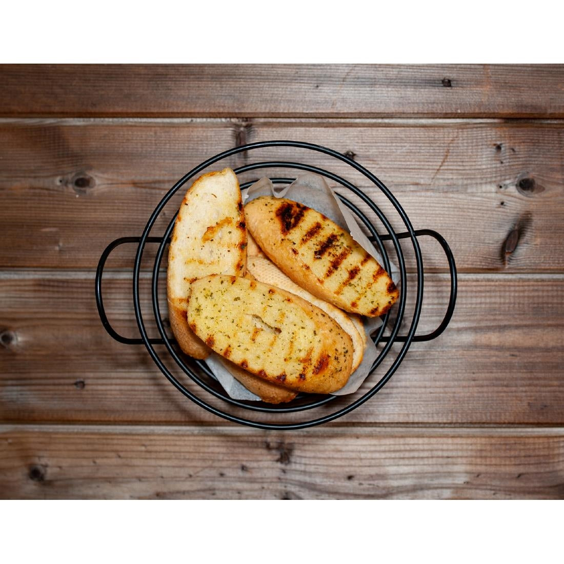 Beaumont Bread Basket with Handles Black 203mm