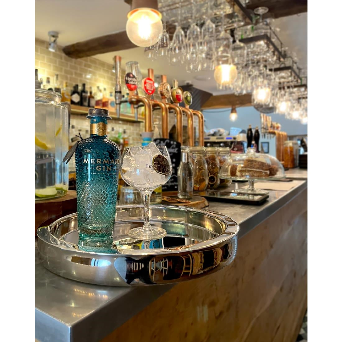 Beaumont Mirrored Double Walled Waiters Tray 355mm