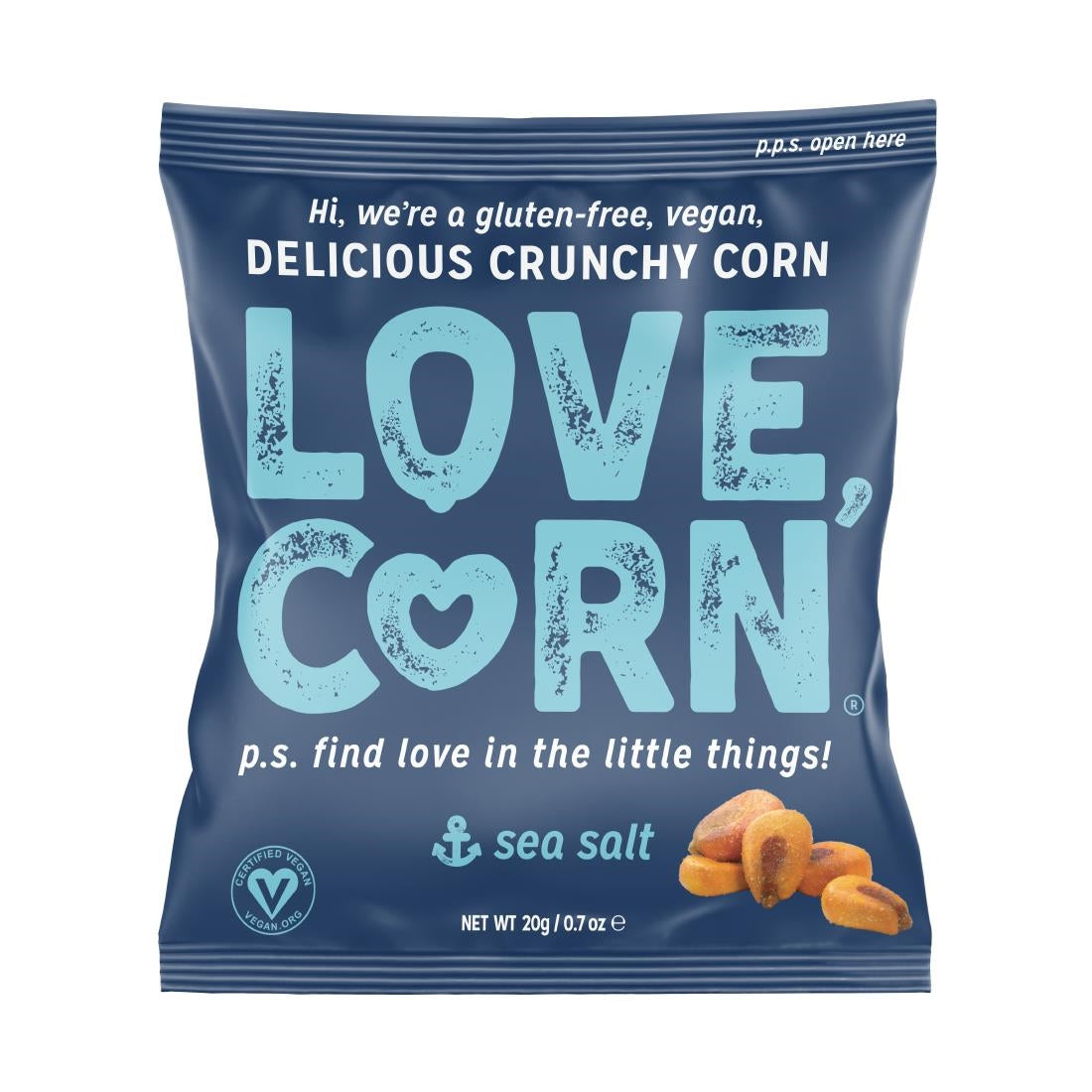 LOVE CORN Sea Salt Crunchy Corn Snack 20g (24 Pack)