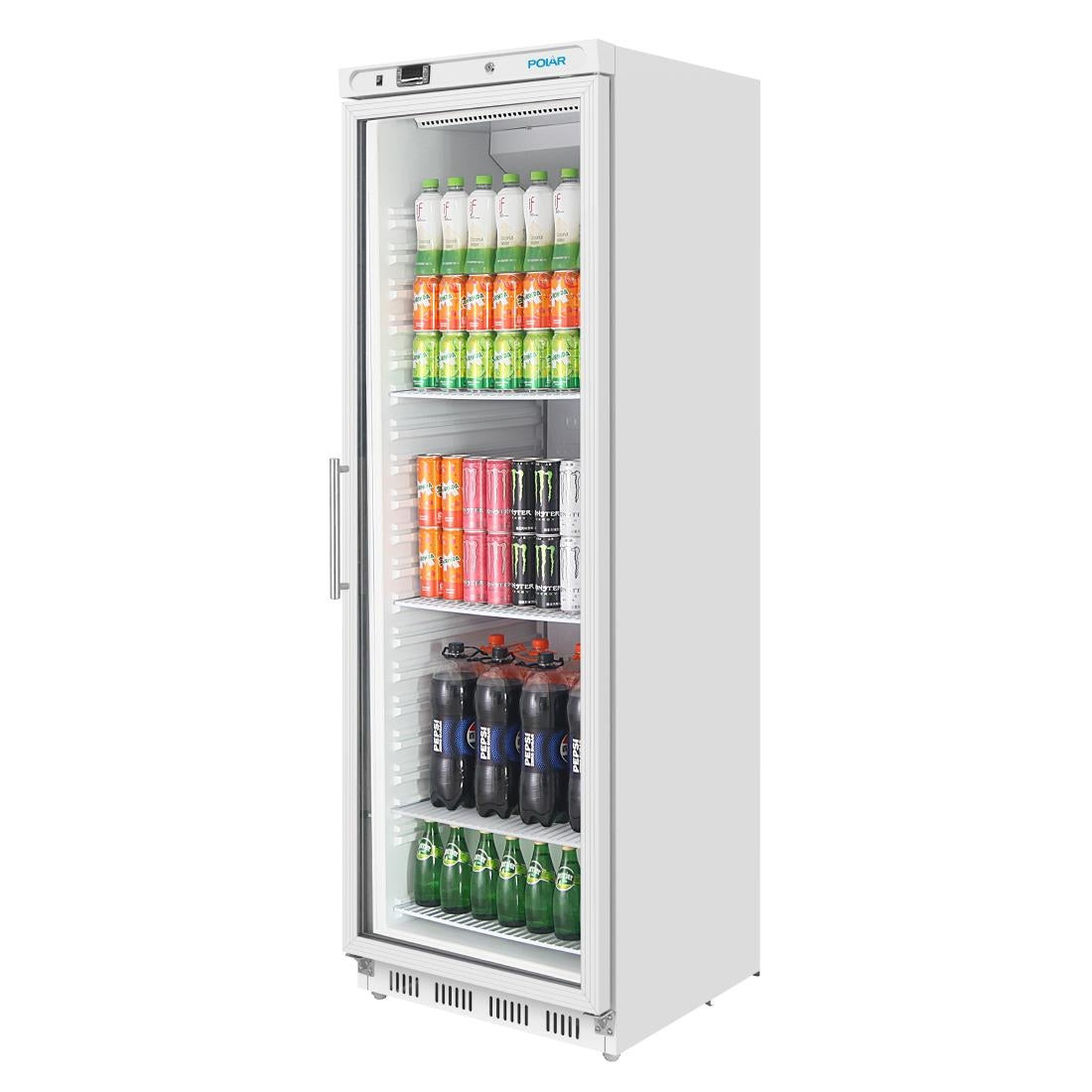 Polar C-Series Upright Display Fridge White 400Ltr