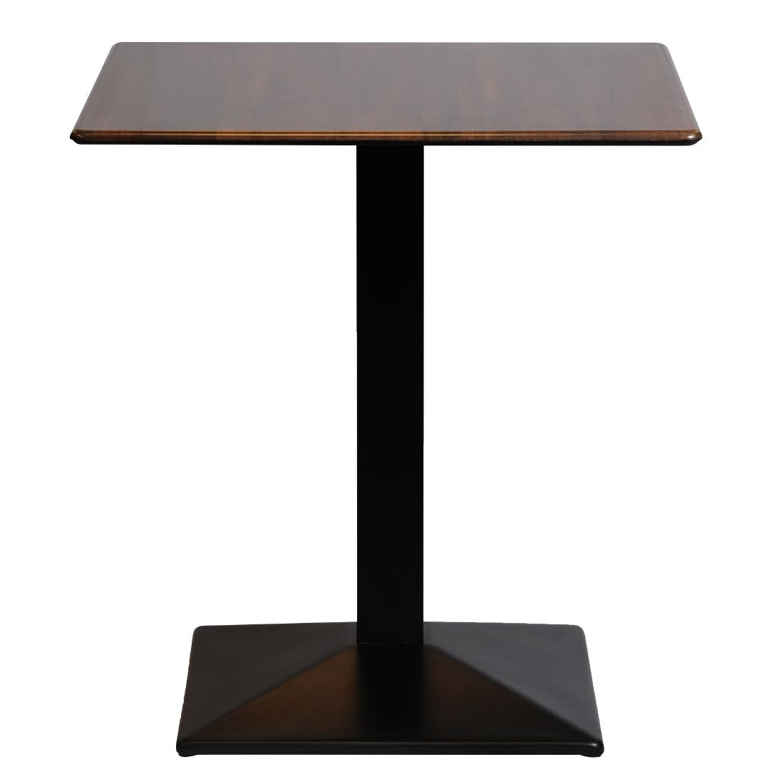 Turin Metal Base 600mm Square Dining Table with Laminate Top in Walnut
