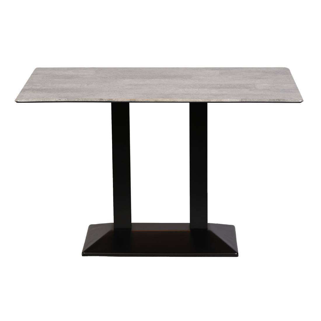 Turin Metal Base Rectangle Dining Table with Laminate Top in Concrete