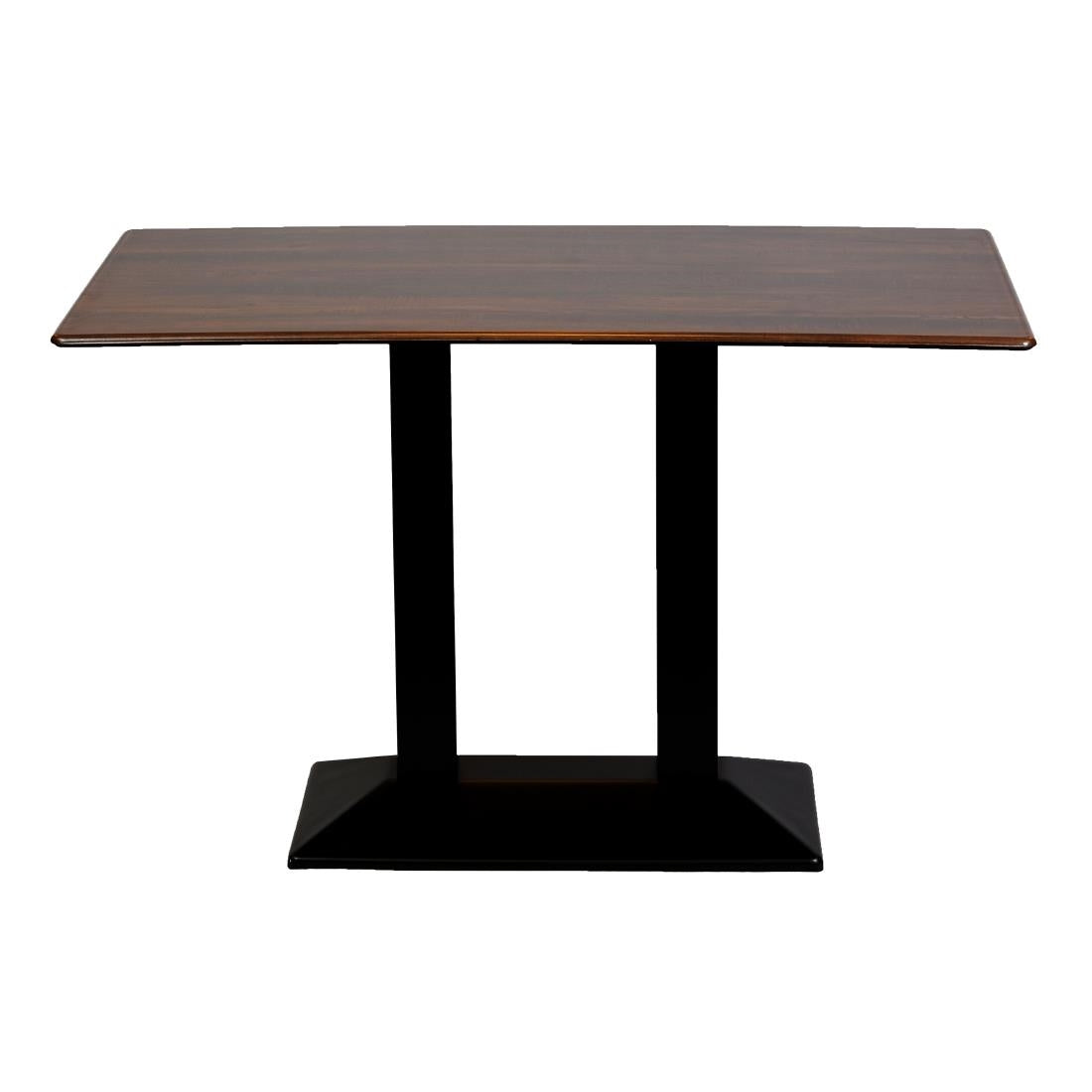 Turin Metal Base Rectangle Dining Table with Laminate Top in Walnut