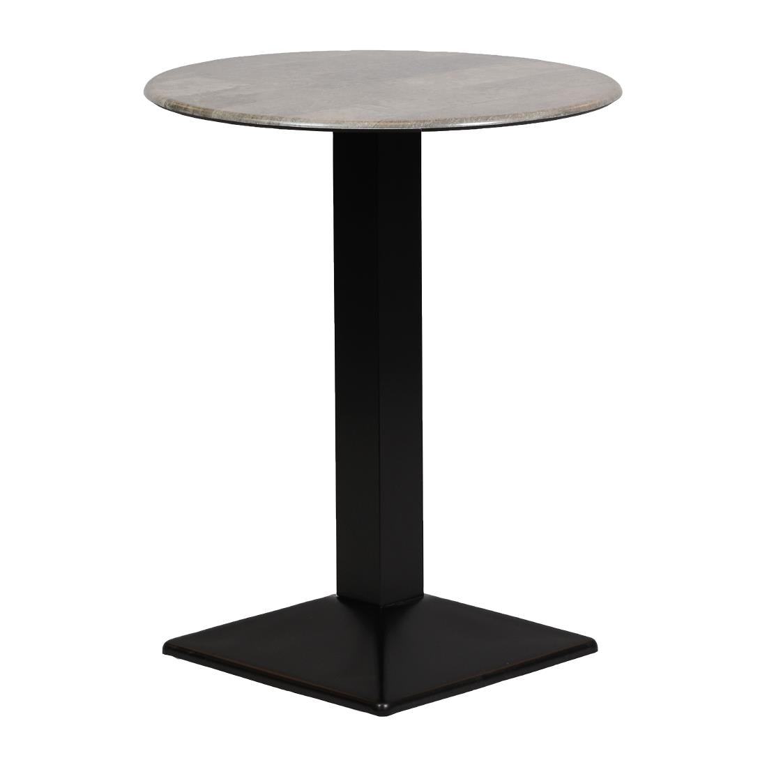 Turin Metal Base 600mm Round Poseur Table with Laminate Top in Concrete