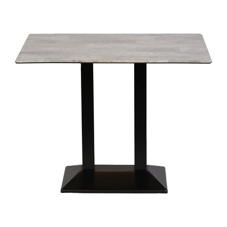 Turin Metal Base Rectangle Poseur Table with Laminate Top in Concrete