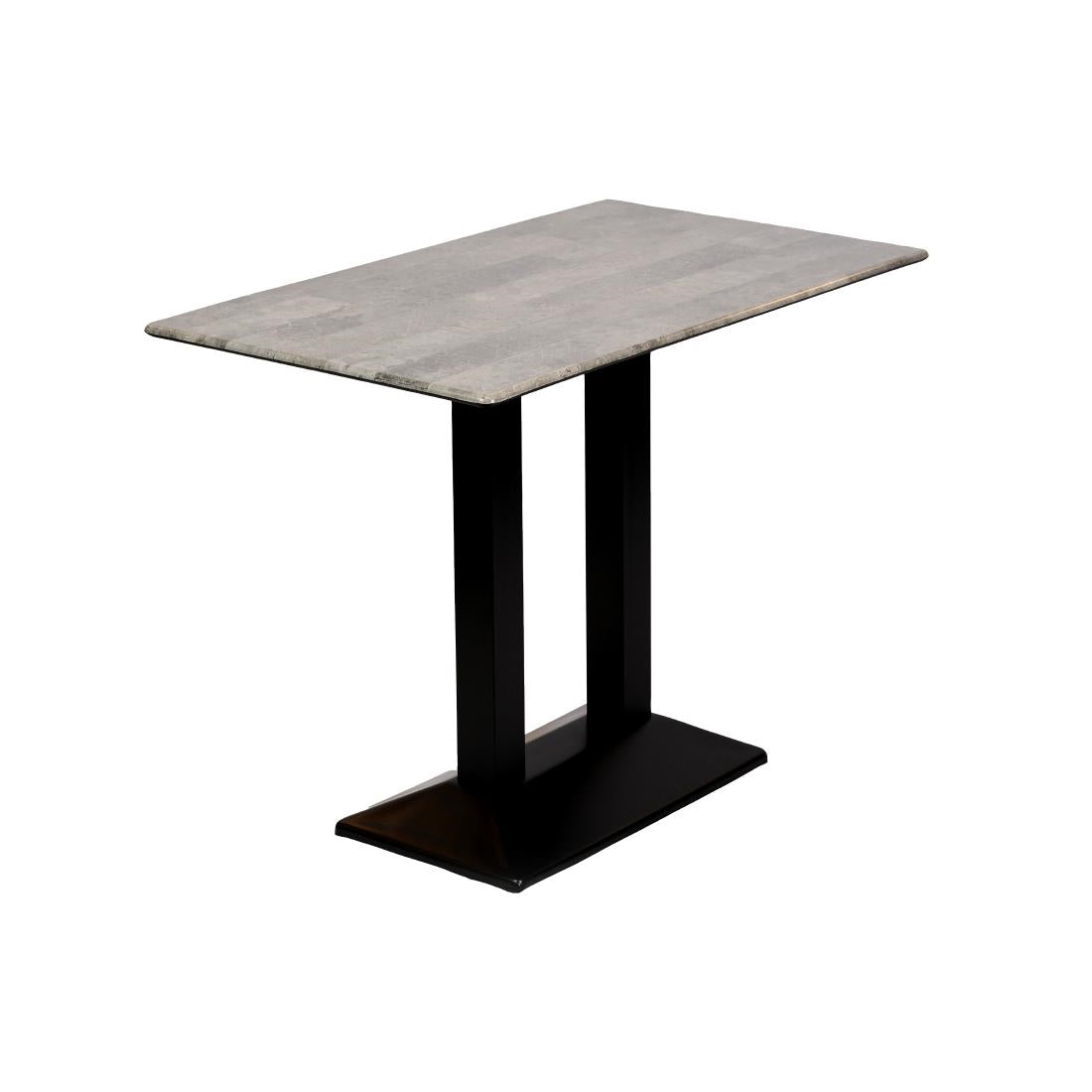 Turin Metal Base Rectangle Poseur Table with Laminate Top in Concrete