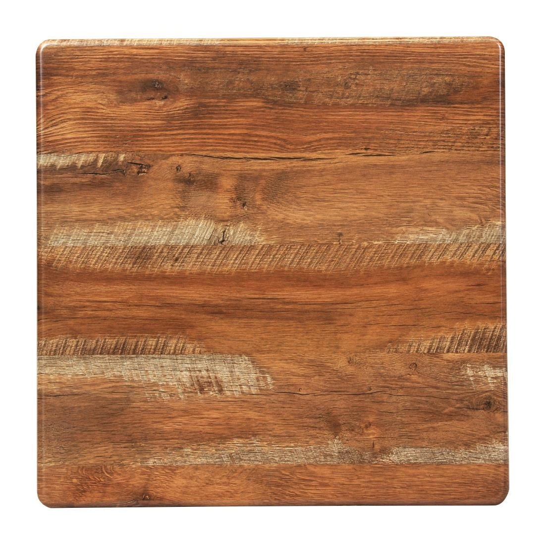 Square Laminate Table Top Planked Oak 600mm (2 Pack)